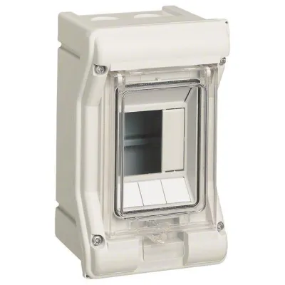 Hager Kleinverteiler VE103D | Aufputzverteiler IP65 | 1-reihig, 3 Module, Kunststoff, lichtgrau, 63A | Vector APV