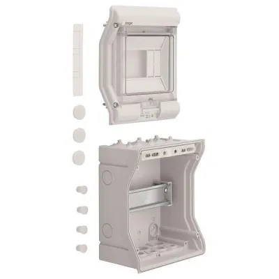 Hager Kleinverteiler VE106D | Aufputz-Verteiler IP65 1-reihig 6 Module | Kunststoff | 165x190x113 mm | lichtgrau