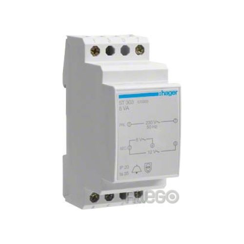 Bild: Hager Klingeltrafo 8V/1,0A-12V/0,67A ST303