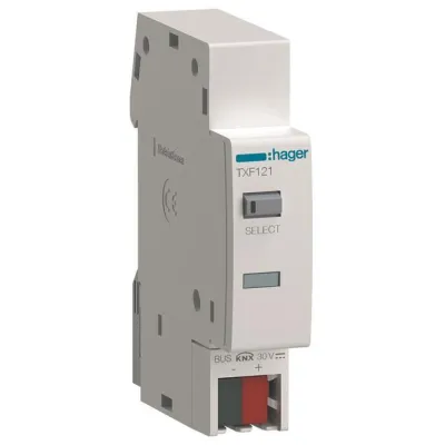 Hager KNX-Schnittstelle TXF121 für Energiezähler | integrierter Busankoppler | 21–32V DC