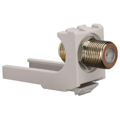 Hager KOAX Modul VZ315FF | F-Buchse auf F-Buchse | 75 Ohm | E-DAT | Durchgangskupplung | Kunststoff | Weiß