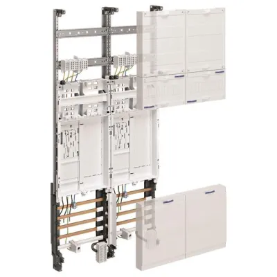 Hager Komplettfeld ZK3ET28 | Zählerfeld 2-fach eHZ | 63A | H1050xB500mm | BKE-I | Aufputz/Unterputz | RAL 9010
