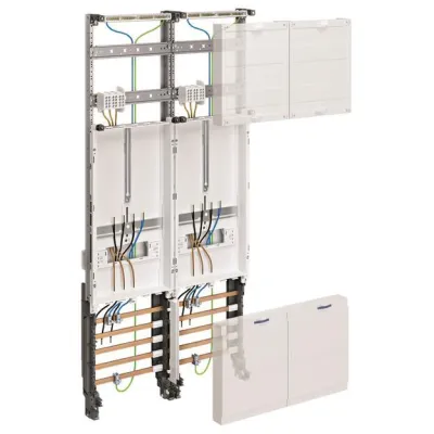 Hager Zählerschrank ZK33Q3N | 2 Zählerplätze | universZ | 3-Punkt | 2-feldrig | 1050x500mm | 63A | IP00 | Weiß