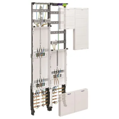 Hager ZK53Q9N Zählerschrank | 3 Zählerplätze | 2-feldrig | 1350x500mm | 3-reihig | Aufputz/Unterputz | RAL9010