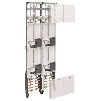 Hager Komplettfeld ZK53W7N | Zählerschrank 4 Zählerplätze | 2-stöckig | 1350x500 mm | 5-polig | Aufputz/Unterputz | weiß