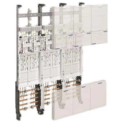 Hager Komplettfeld ZL3EZ16N | Zählerschrank 6 eHZ-Plätze | 3-feldig | DSS | H 1050mm | B 750mm | UP/AP | RAL 9010