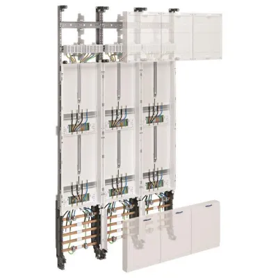 Hager Komplettfeld Zählerplatz ZL52P8K | 6 Zähler | 3-feldrig | 1350x750mm | 2-stöckig | Sammelschiene 5-polig | Weiß