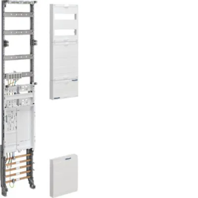 HAGER Komplettfeld ZH51ME1B | Zählerfeld 1-feldig eHZ | 63A | 1350x250mm | 4-reihig | 16mm² | 5-polig | weiß
