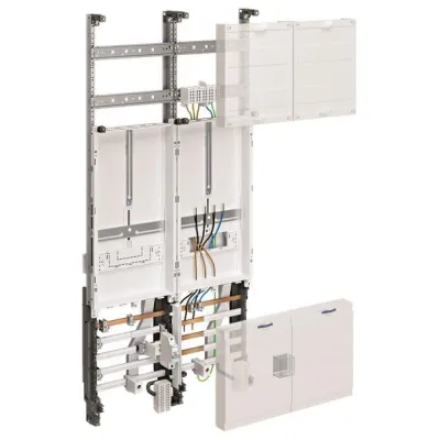 Hager ZK32U1N Komplettfeld | Zählerschrank 1 Zählerplatz | 2-feldrig | Bayern | 5-polig | RAL 9010