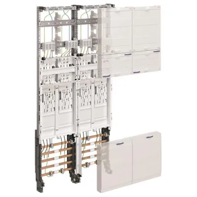 Hager ZK3EN24 Zählerschrank | 4 Zählerplätze | 2-feldrig | 1050x500mm | 5-polig | RAL 9010