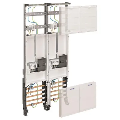 Hager Komplettfeld ZK33W3N | Zählerschrank 2 Zählerplätze | 1050mm Höhe | 2-feldrig | universZ | 63A | Weiß