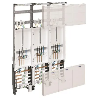 Hager Komplettfeld univers Z ZL31X4N | 3 Zählerplätze | 3-feldrig | 1-stöckig | H 1050mm | Stahlblech weiß