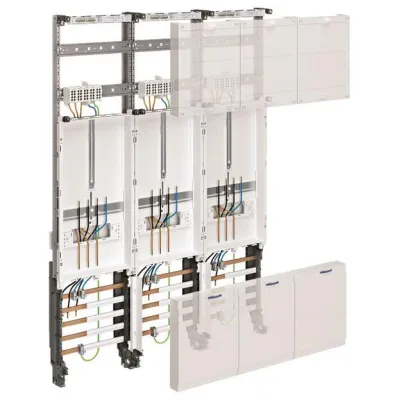 Hager Zählerschrank ZL32P4K | 3 Zählerplätze | 3-feldrig | 1050mm | 63A | Stahl | RAL 9010