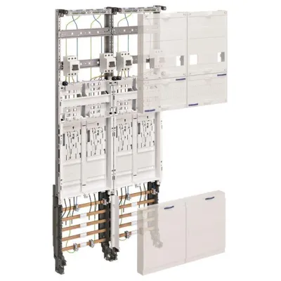 Hager Komplettfeld ZK3EH64 | Zählerschrank 4 Zählerplätze | 2-feldrig | Hauptschalter | 1050x500mm | RAL 9010