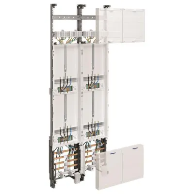 Hager ZK51X7N Zählerschrank | 4 Zählerplätze | 2-feldrig | 2-stöckig | 1350x500mm | IP20 | 5-polig