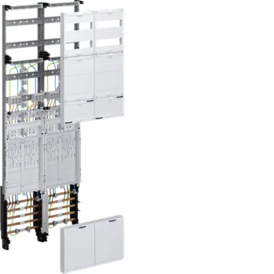 HAGER Komplettfeld ZK5EL24 | eHZ Verteilerfeld 4 Zählerplätze | 2 SG-Plätze | 63A | 1350x500x120mm | weiß RAL9010