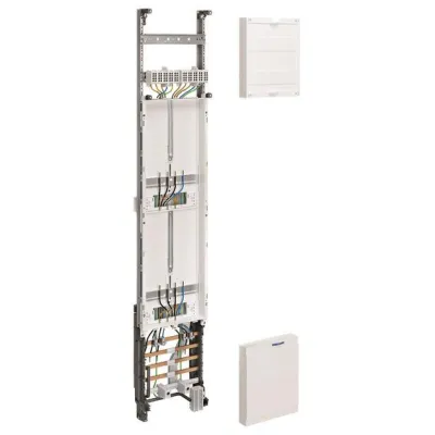 Hager Komplettfeld ZH51X3N | Zählerkomplettfeld DIN 43870 | 2 Zählerplätze | 2-stöckig | 1350x250mm | 63A | weiß RAL9010