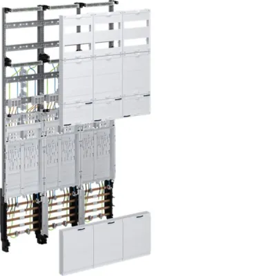 HAGER Komplettfeld ZL5EL26 | 6 Zählerplätze eHZ | 3-feld | 1350x750 mm | 63A | Sammelschiene 5-polig | weiß RAL9010