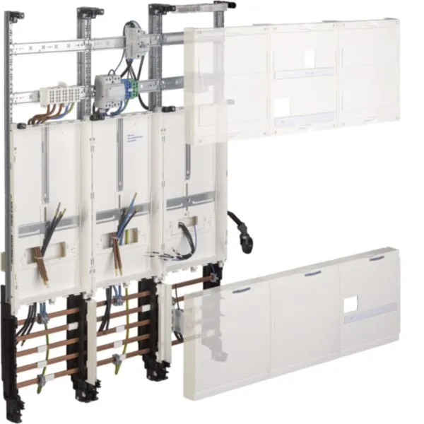 Hager Wärmepumpenkomplettfeld ZL32XP | 3-feldrig | 1050x750mm | 63A | 6 Reihen | verdrahtet | IP30 | weiß
