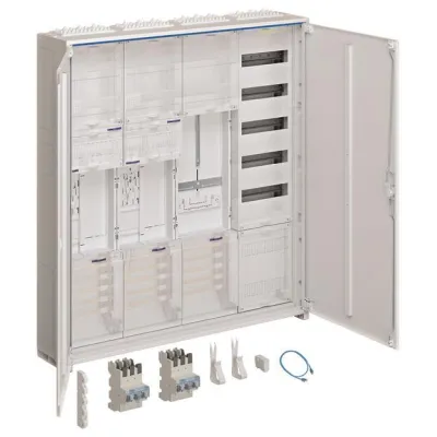 Hager ZB34SEQ29A | Zählerschrank | 2 Zählerplätze | 4-feldrig | AP/UP | IP44 | 1100x1050x205mm | Stahlblech | Weiß