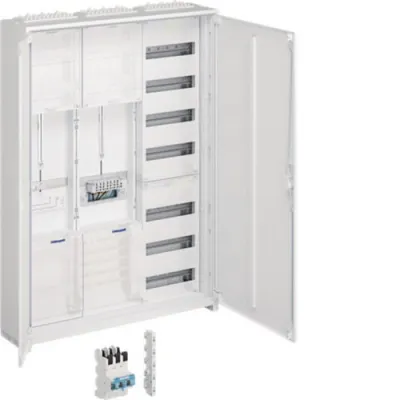 Hager Komplettschrank ZB33WL16 | Zählerschrank | 1ZP | 3 Felder | 7VE | IP54 | Auf-/Unterputz | 1100x800x205mm | weiß