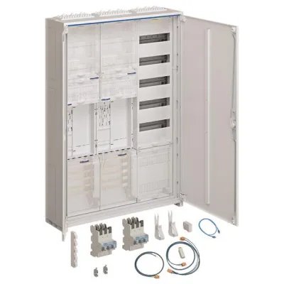 Hager Komplettschrank ZB33EZ26SB | Zählerschrank 2 Zählerplätze | AP/UP Montage | 3-feldrig | IP44 | H=1100mm | Weiß