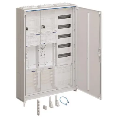 Hager Komplettschrank ZB33SEH25LS | Zählerschrank 2 Zählerplätze | 3-feldrig | 5-reihig | 1100x800x205 mm | IP44 | weiß