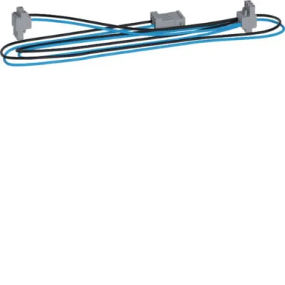 HAGER Y-Leitung KU9S115YE | Y-Verdrahtung 1 Stecker 2 Buchsen | 1150x200mm | schwarz/blau | Spannungsversorgung
