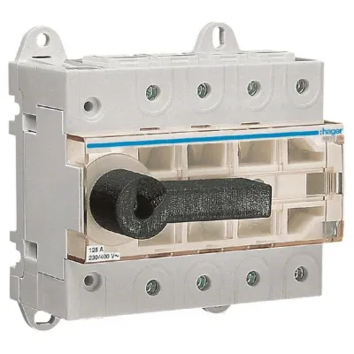 HAGER Lasttrennschalter HA306125A | 3-polig 125A | Hauptschalter | Trennungsanzeige | modular | Schraubanschluss