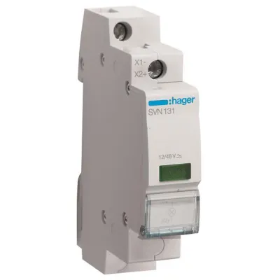 HAGER LED-Leuchtmelder SVN131 | Meldeleuchte 12–48V AC/DC | 0,33W | 1TE | IP20 | grün