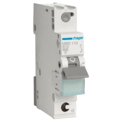 Hager MBS110 | Leitungsschutzschalter 1-polig | B 10A | 6kA | Quick Connect | 1 Modul | 400V | DIN EN 60898-1