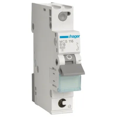 Hager Leitungsschutzschalter MCS116 | 1-polig C-16A | 6kA | Quick Connect | 1 Modul | DIN EN 60898-1 | Weiß