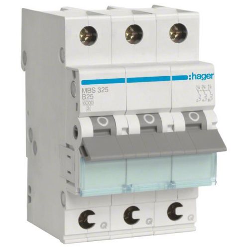 Bild: Hager Leitungsschutzschalter 3p. B-25A,6kA,3M QC MBS325