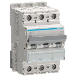 Hager Leitungsschutzschalter 3pol.,D-32A,10kA,3M NDN332