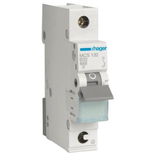 Bild: Hager Leitungsschutzschalter MCS132 1polig 6kA C-32A 1M QC Hager Leitungsschutzs