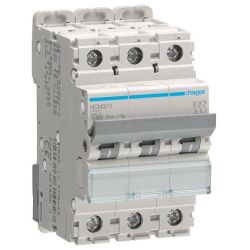 Hager Leitungsschutzschalter NCN320 3polig 10kA/15kA C-20A 3M