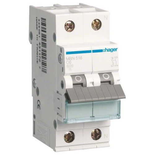 Bild: Hager MBN516 Sicherungsautomat 1p+N, B-16A, 6kA