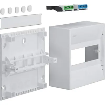 Hager Miniverteiler GD108N | Aufputz Kleinverteiler 8TE IP30 | 1-reihig | 230/400V | Kunststoff | RAL9010