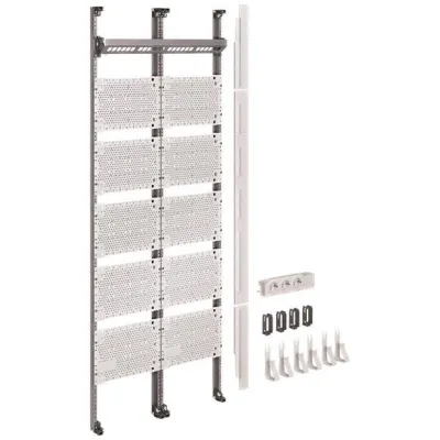 Hager Multimedia Komplettfeld UF52NW | 2-feldig | 1350x500x150mm | ohne Patchmodule | werkzeuglos