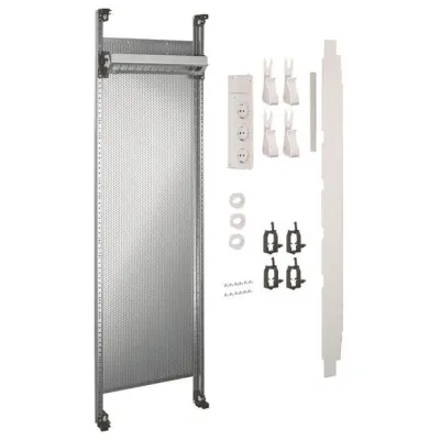 Hager UF21NW Multimediafeld | 1-feldig | 900mm | 12-Port Patchpanel | 3-fach Steckdose | weiß | ohne Patchmodule