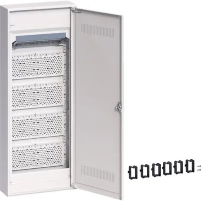 HAGER Multimediaverteiler Aufputz VA60WWH | 5-reihig 5x12TE | IP30 | Kunststofftür geschlitzt | Patch Panel | weiß