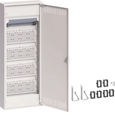 HAGER Multimediaverteiler VA60NW | APV 5-reihig 5x12TE | Aufputz | Stahltür geschlitzt | IP30 | weiß RAL9010