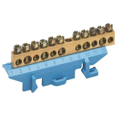 Hager N-Messingklemme 11 Klemmstellen KM11N