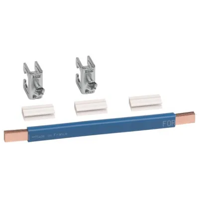 Hager PE/N-Verbinder Kupferschiene N75B | 180x9x6mm | 35mm² | lamelliert | flexibel | 2 Klemmen bis 35mm² | blau