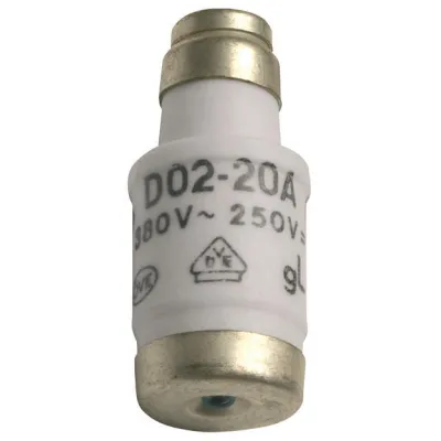 HAGER D02-Sicherungseinsatz LE1820 | D02 20A 400V gG | Sicherungseinsatz mit Kennmelder | blau