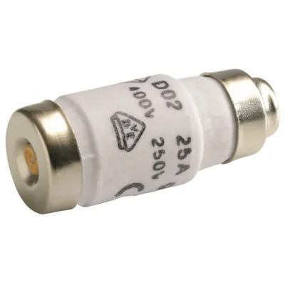 Hager Sicherungseinsatz D02 LE1825 | D02-Sicherung 25A 400V gG | mit Kennmelder | E18 Sockel | gelb