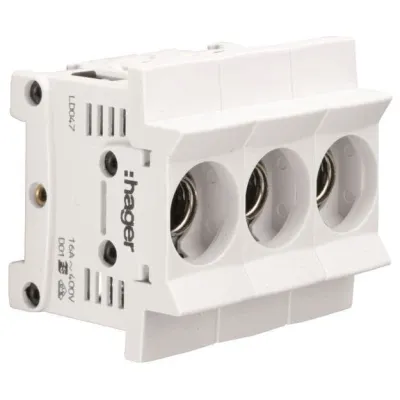 Hager Neozed-Sicherungssockel 3X16a LD047 Berührungsgeschutzt