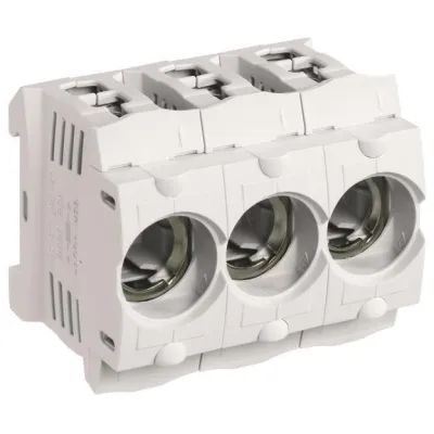 Hager Sicherungssockel LD046 D02 | 3-polig | 63A | Kunststoff | Hutschiene | Rahmenklemme | Abdeckung | 400V