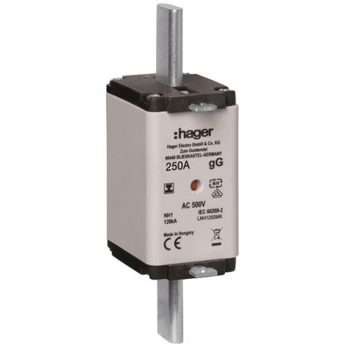 Bild: Hager NH-Sicherungseinsatz LNH1250MK NH1 gG 500V 250A Iso-Griff Hager NH-Sicheru
