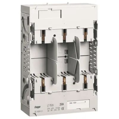Hager Sicherungsunterteil NH1 LT152U | 3-polig 3x250A | Sammelschiene 40mm | Universalanschluss M10